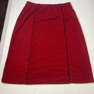 Vintage 70s Red Midi Skirt, Apple Corps California, Size 8